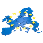 Europakarte mit Europasternen